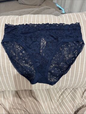 NWT Victoria's Secret Navy Floral Lace Bikini Panty